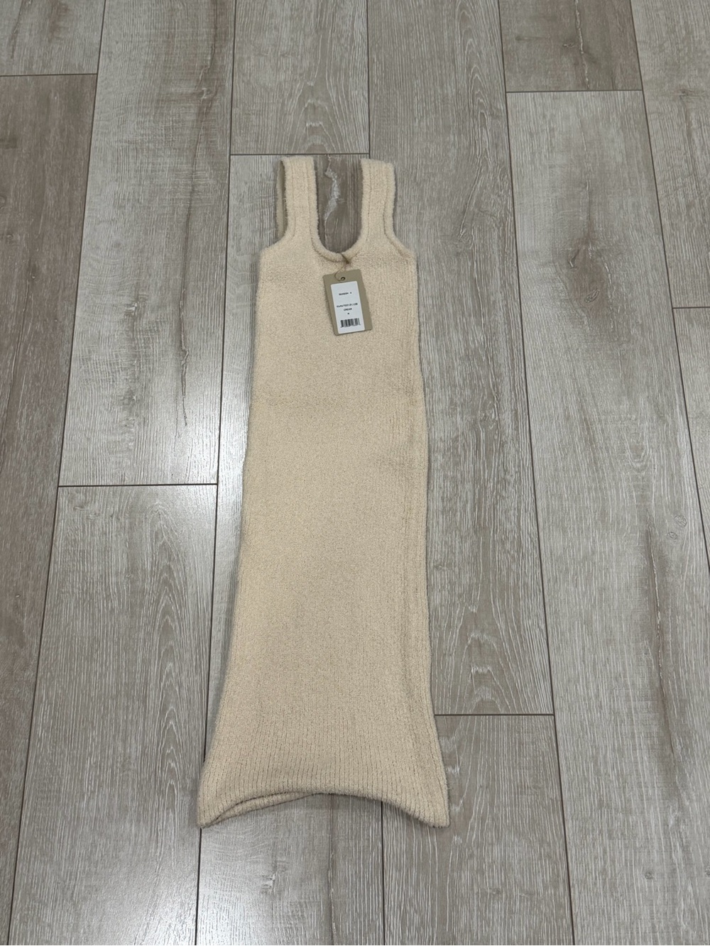 Yeezy Cream Ribbed Midi Tank Dress